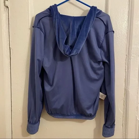 NWOT Fila Soft Velour Quarter Zip Hoodie in Purple-Blue - Picture 12 of 13
